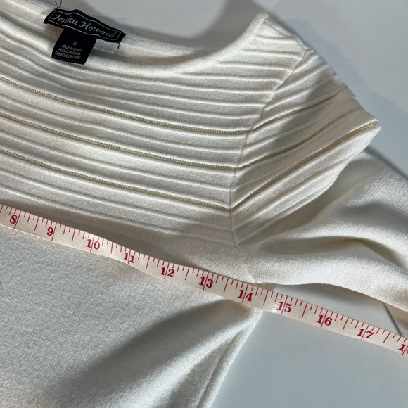 Jessica Howard Ivy 3/4 sleeve sweater dress with sheer details - Picture 6 of 12